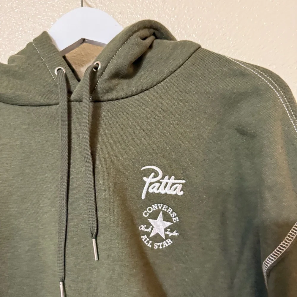 Converse x Patta Gold Pullover Olive Green Standard Hoodie Unisex Collab NEW L - Picture 9 of 10